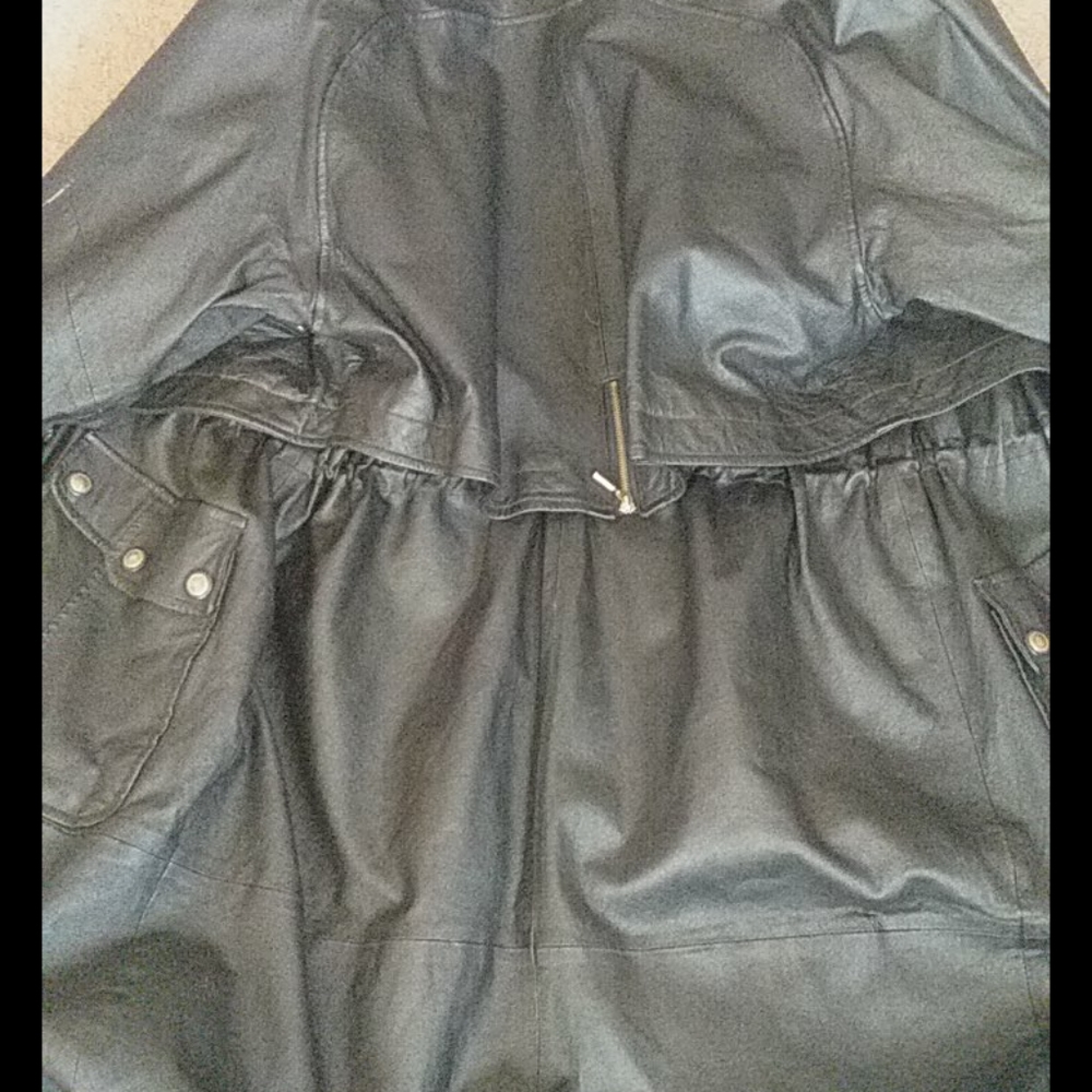 Long Leather Trench Coat - Picture 10 of 10